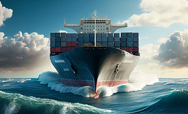 Shipping Industry Delivering Cargo On Large Container Ship ,generative Ai