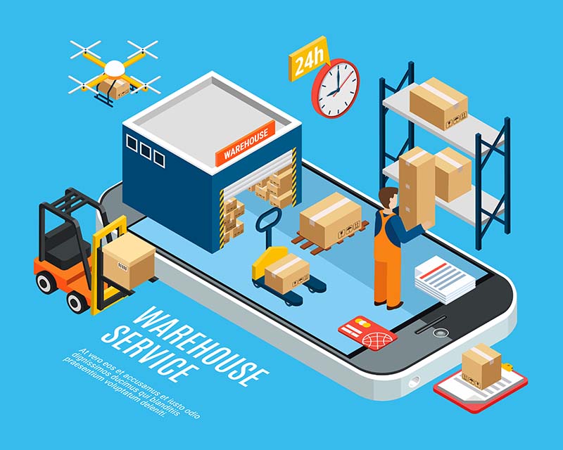 Logistics Isometric Concept